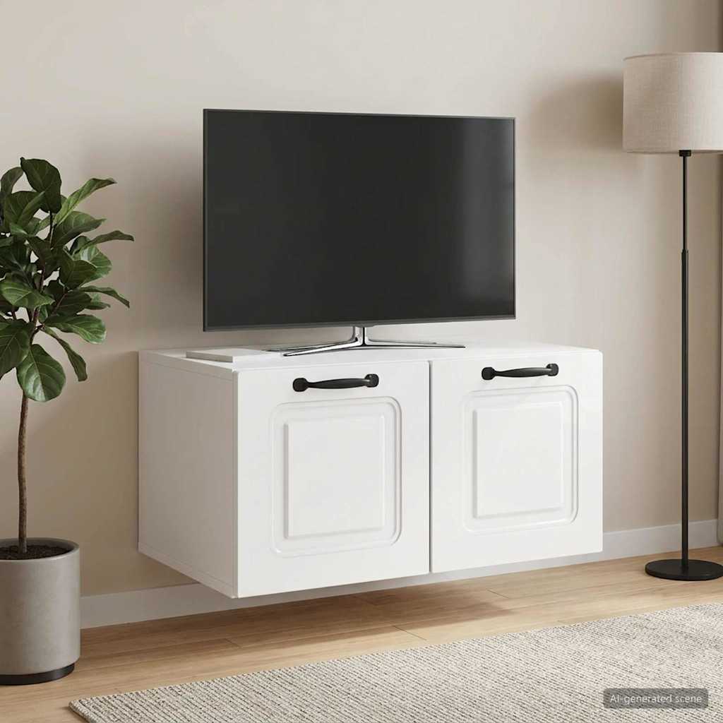 vidaXL Wall-Mounted TV Cabinet High Gloss White 59.5 x 41 x 30 cm 4