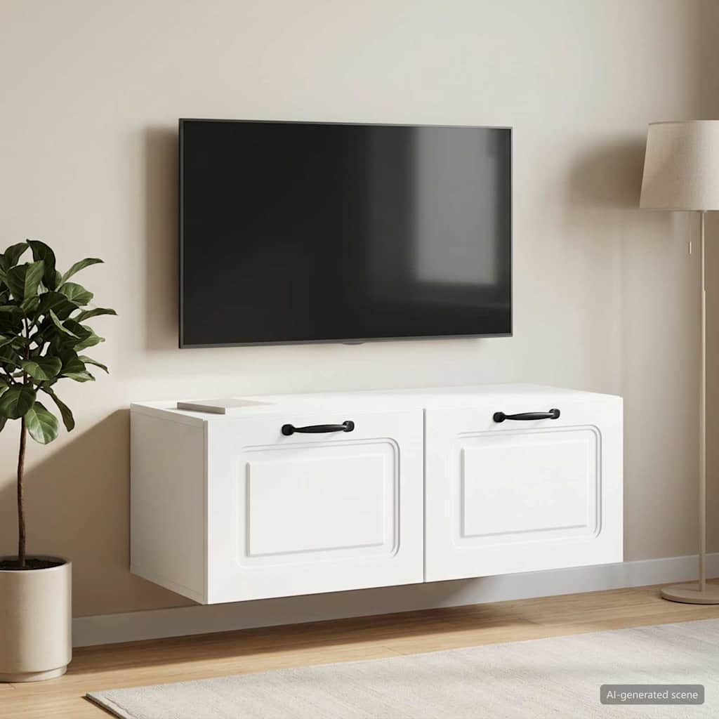 vidaXL Wall-Mounted TV Cabinet White 78.5 x 41 x 30 cm Engineered Wood 4