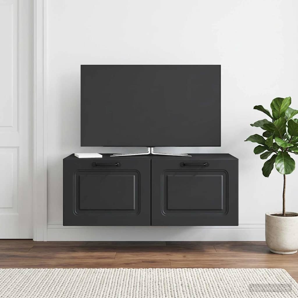 vidaXL Wall-Mounted TV Cabinet Black 78.5 x 41 x 30 cm Engineered Wood 1