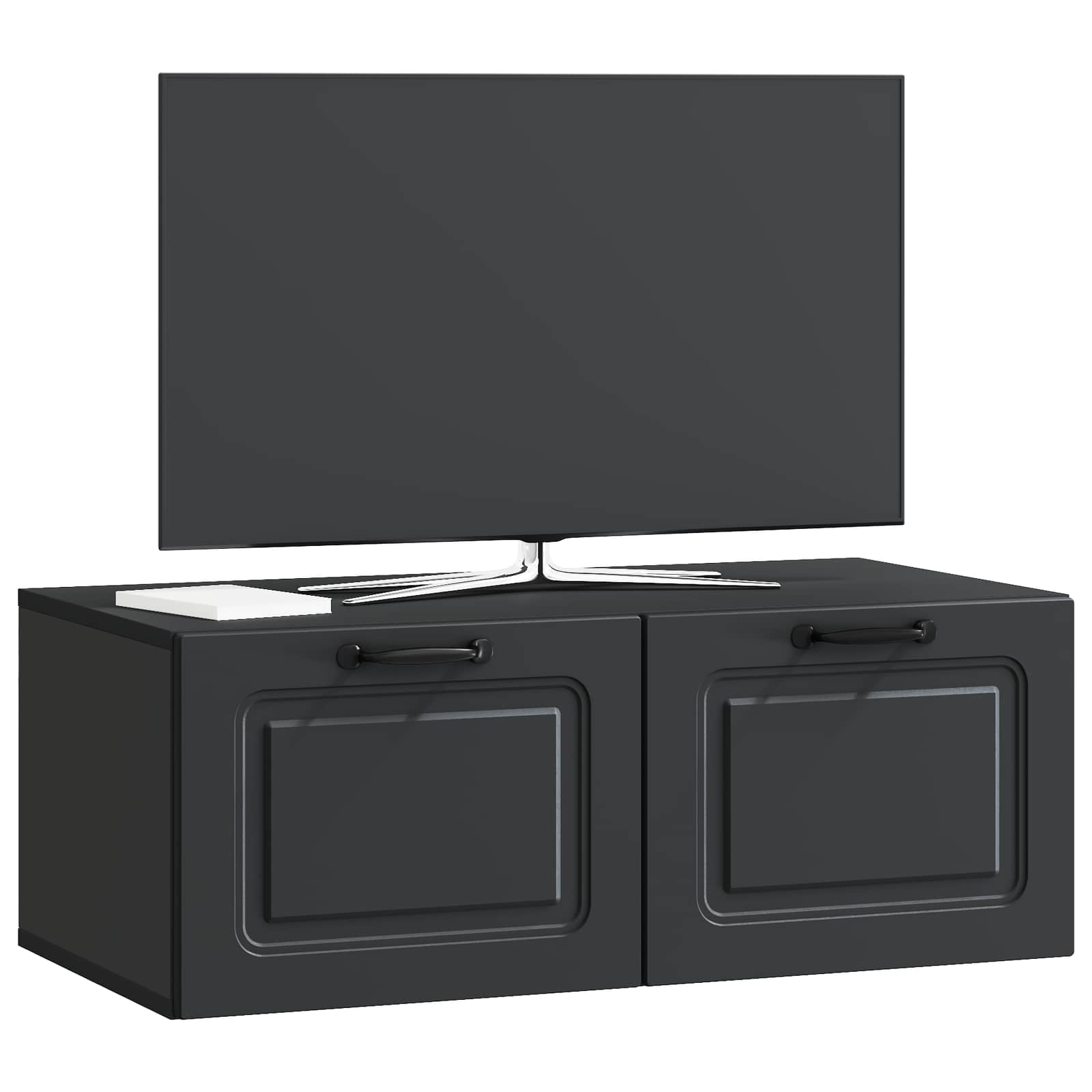 vidaXL Wall-Mounted TV Cabinet Black 78.5 x 41 x 30 cm Engineered Wood 3
