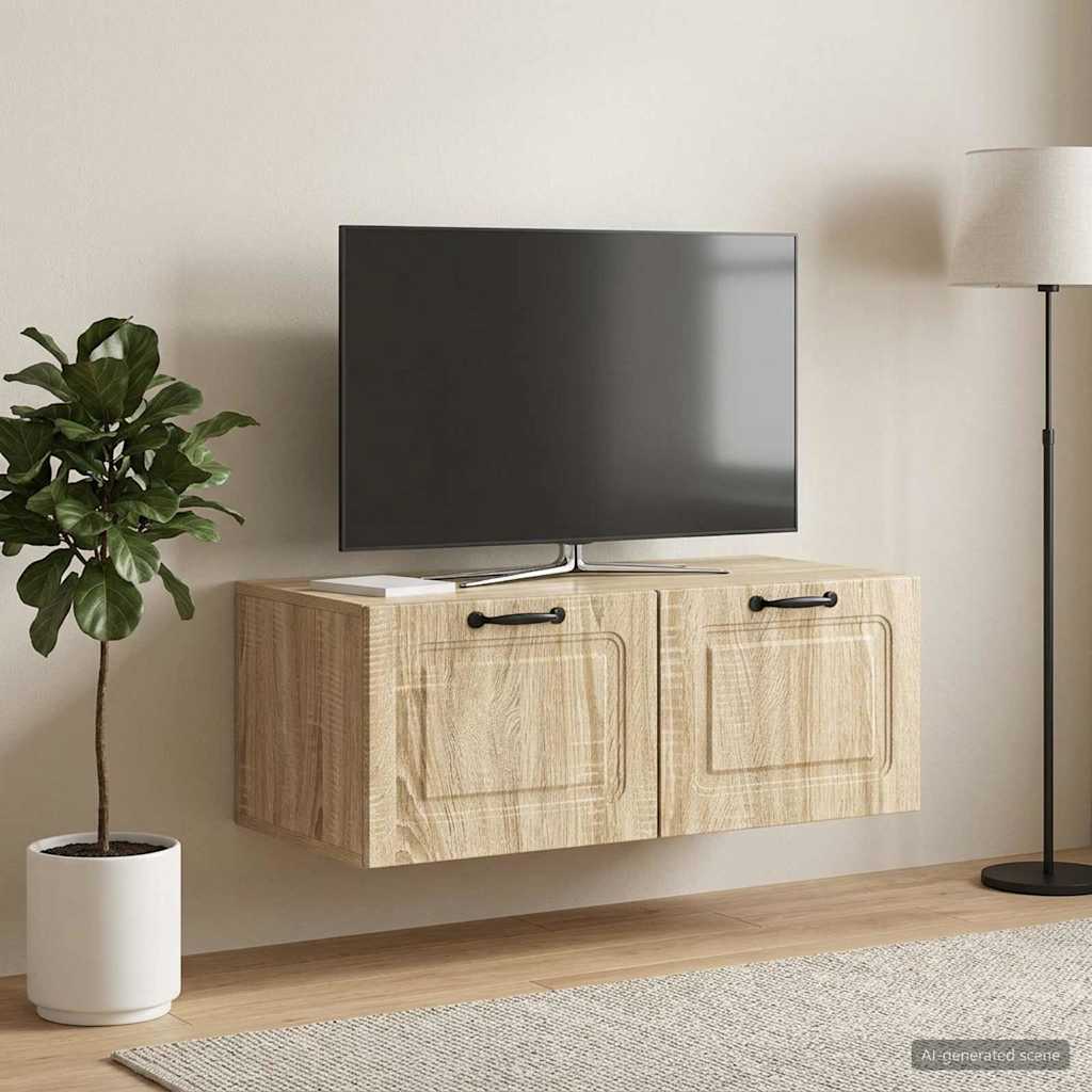vidaXL Wall-Mounted TV Cabinet Sonoma Oak 78.5 x 41 x 30 cm 4