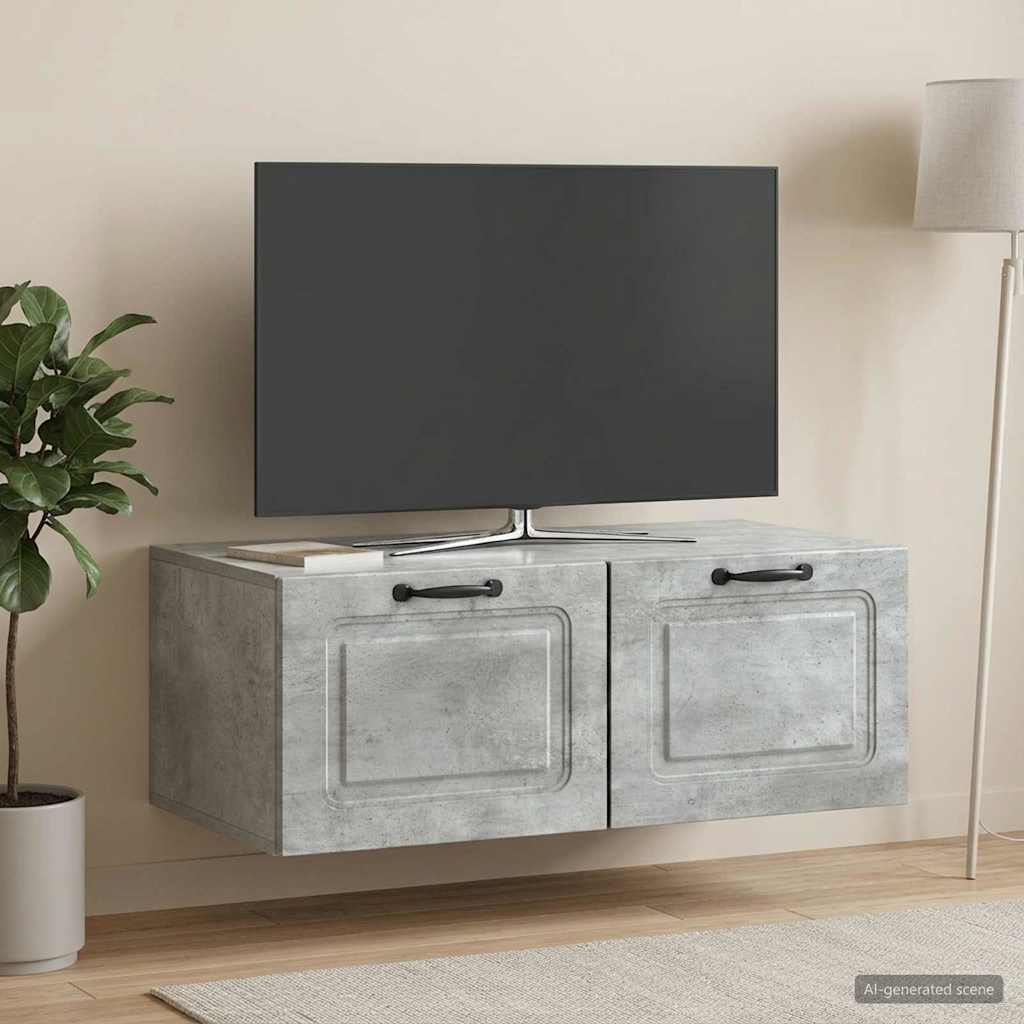 vidaXL Wall-Mounted TV Cabinet Concrete Grey 78.5 x 41 x 30 cm 1