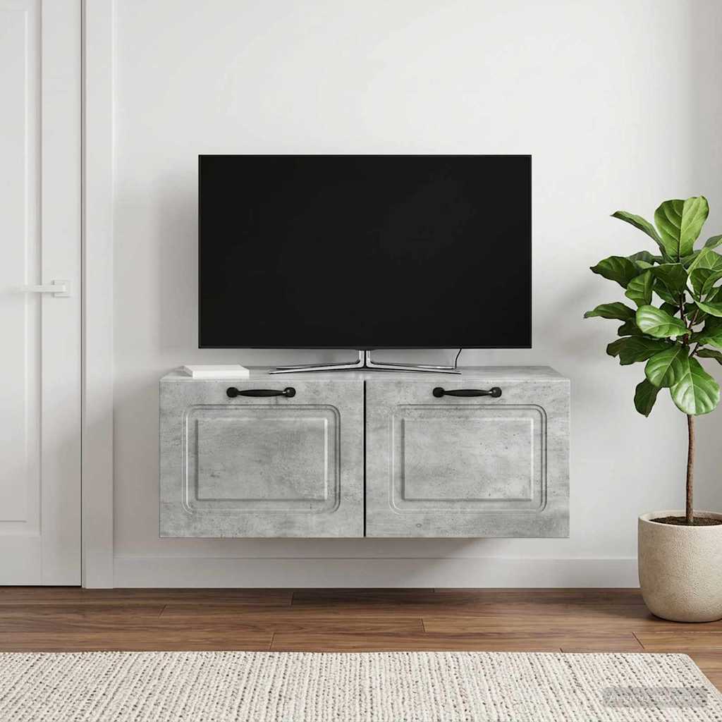 vidaXL Wall-Mounted TV Cabinet Concrete Grey 78.5 x 41 x 30 cm 4