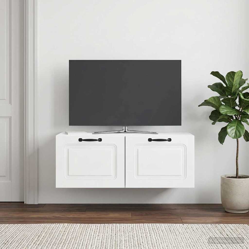 vidaXL Wall-Mounted TV Cabinet High Gloss White 78.5 x 41 x 30 cm 1