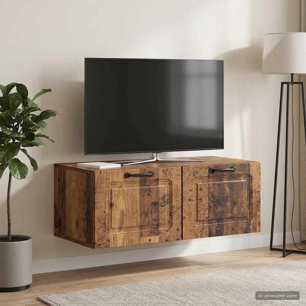 vidaXL Wall-Mounted TV Cabinet Wall-mounted Old Wood 78.5 x 41 x 30 cm 1