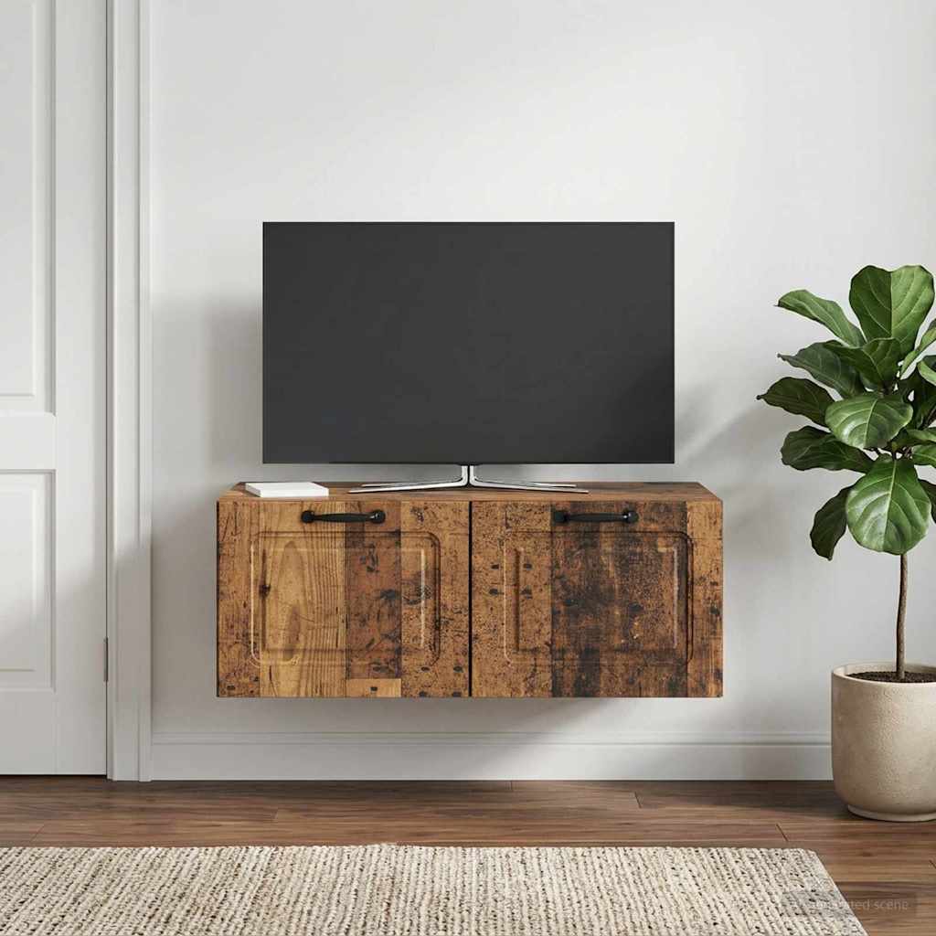 vidaXL Wall-Mounted TV Cabinet Wall-mounted Old Wood 78.5 x 41 x 30 cm 4
