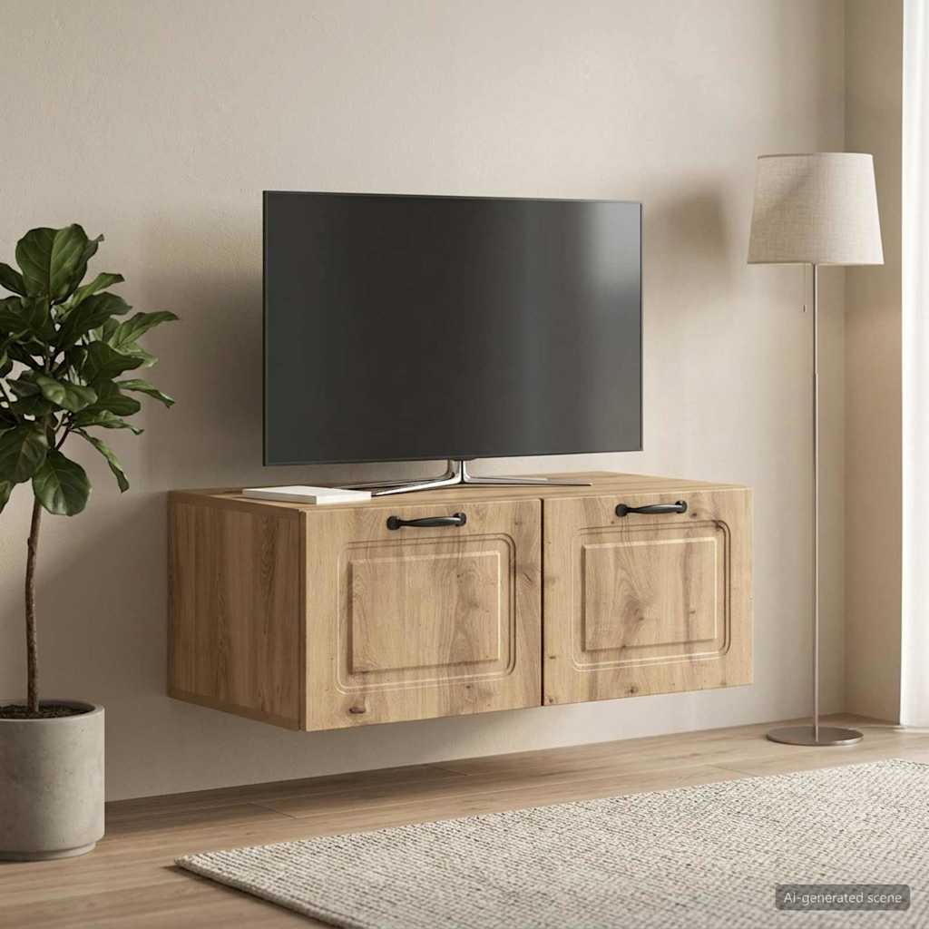 vidaXL Wall-Mounted TV Cabinet 78.5 x 41 x 30 cm Artisan Oak 1