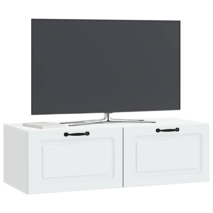 vidaXL Wall-Mounted TV Cabinet White 98 x 41 x 30 cm Engineered Wood 3