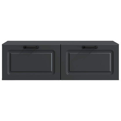 vidaXL Wall-Mounted TV Cabinet Black 98 x 41 x 30 cm Engineered Wood 6