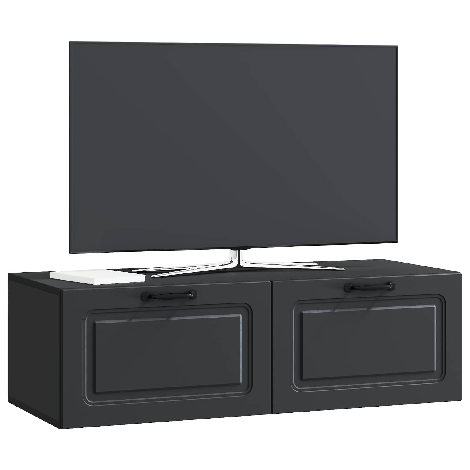 vidaXL Wall-Mounted TV Cabinet Black 98 x 41 x 30 cm Engineered Wood 3