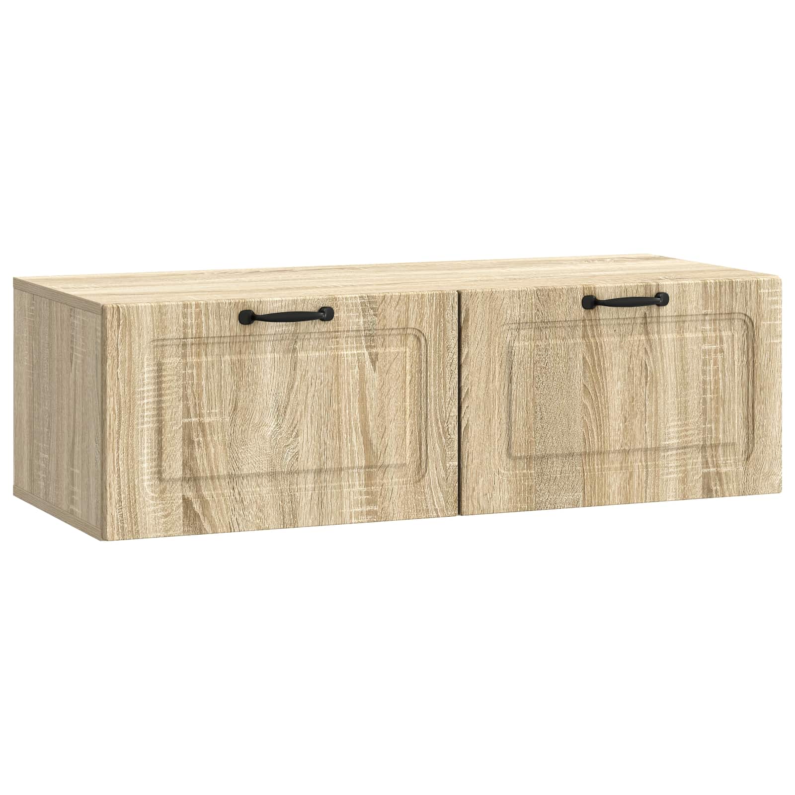 vidaXL Wall-Mounted TV Cabinet Wall-mounted Sonoma Oak 98 x 41 x 30 cm 2