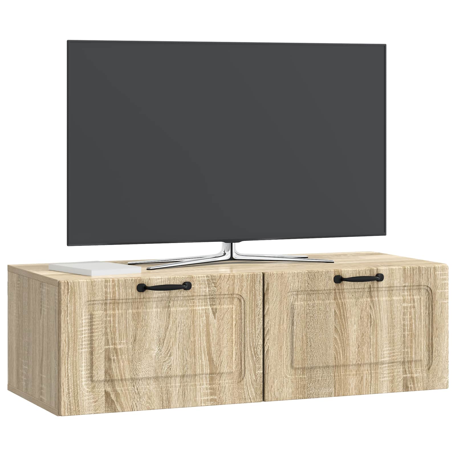 vidaXL Wall-Mounted TV Cabinet Wall-mounted Sonoma Oak 98 x 41 x 30 cm 3