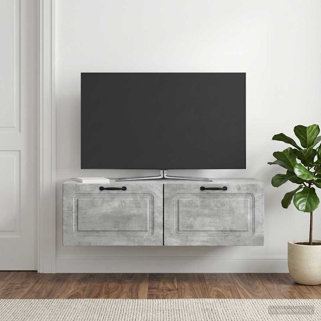 vidaXL Wall-Mounted TV Cabinet Concrete Grey 98 x 41 x 30 cm 4