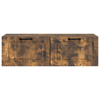 vidaXL Wall-Mounted TV Cabinet Wall-mounted Smoked Oak 98 x 41 x 30 cm 6
