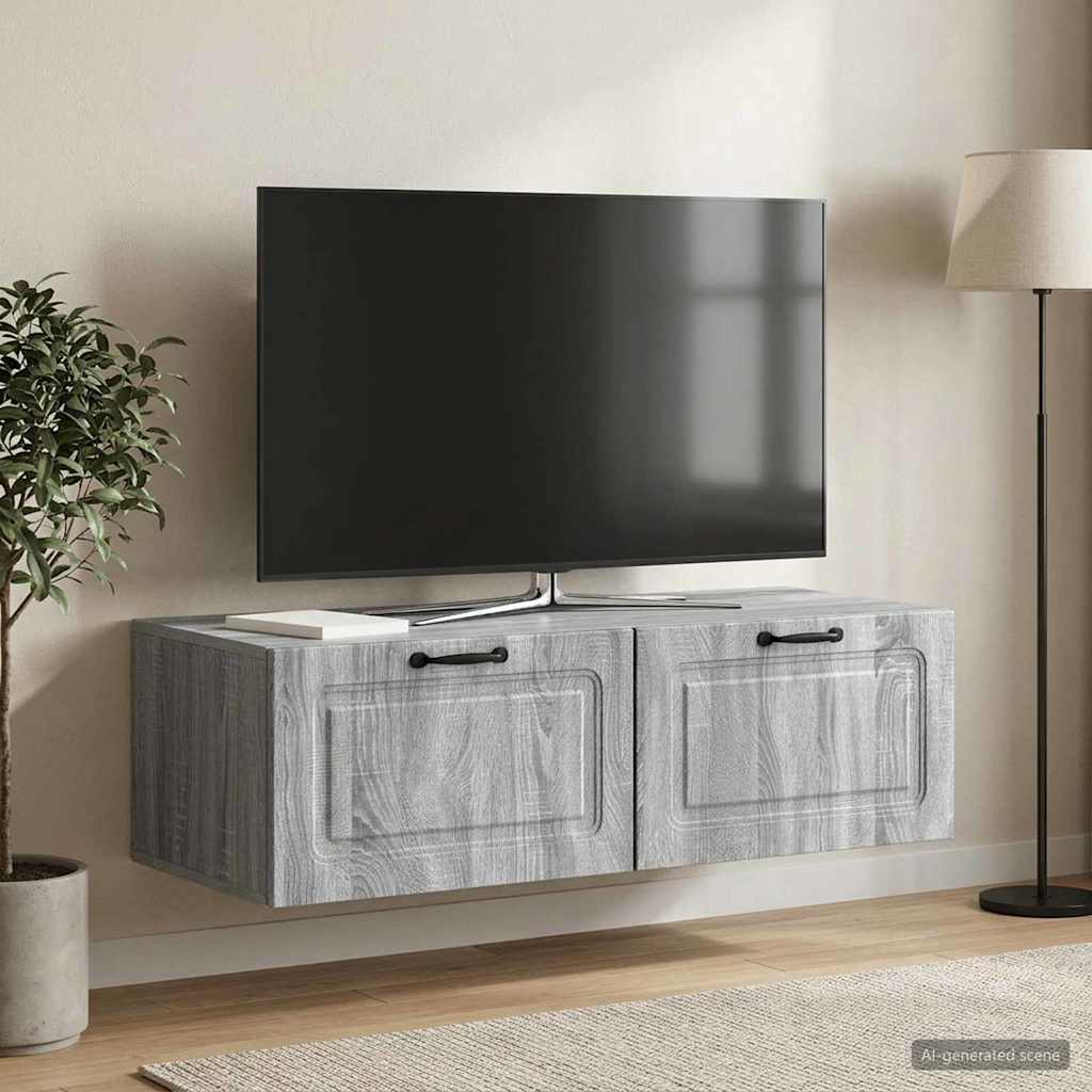 vidaXL Wall-Mounted TV Cabinet Grey Sonoma 98 x 41 x 30 cm 1
