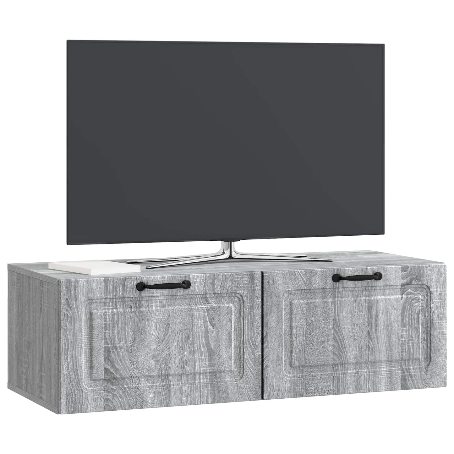 vidaXL Wall-Mounted TV Cabinet Grey Sonoma 98 x 41 x 30 cm 3