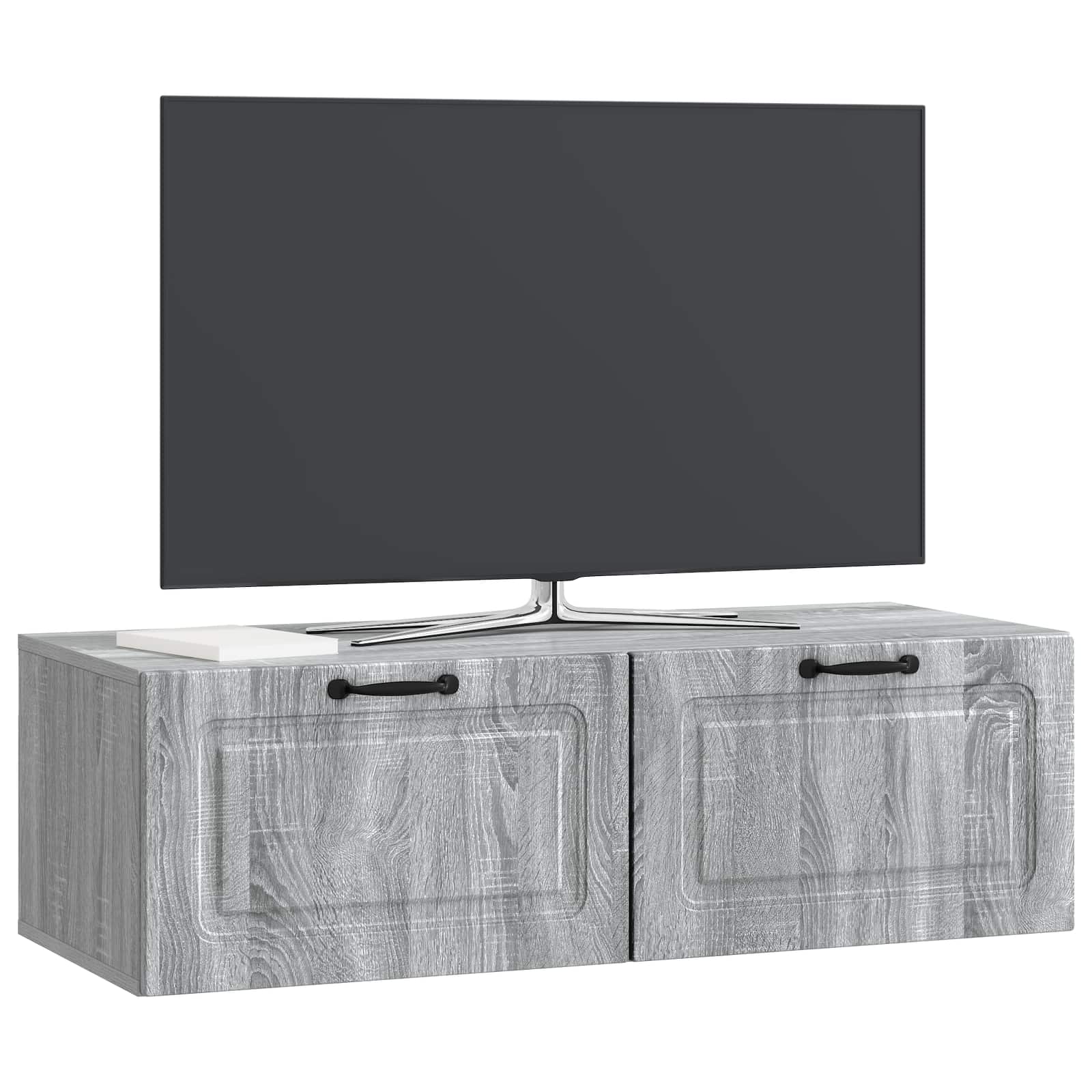 vidaXL Wall-Mounted TV Cabinet Grey Sonoma 98 x 41 x 30 cm 3