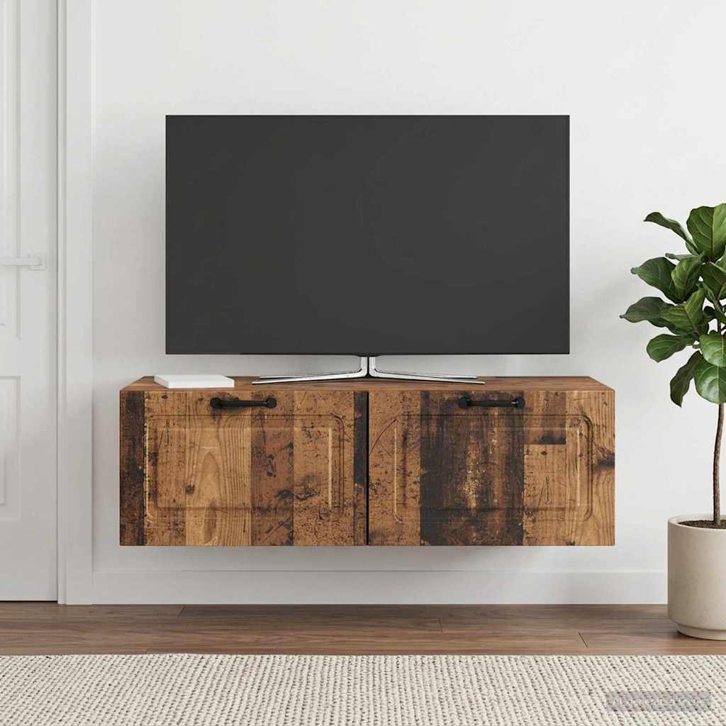 vidaXL Wall-Mounted TV Cabinet Wall-mounted Old Wood 98 x 41 x 30 cm 4