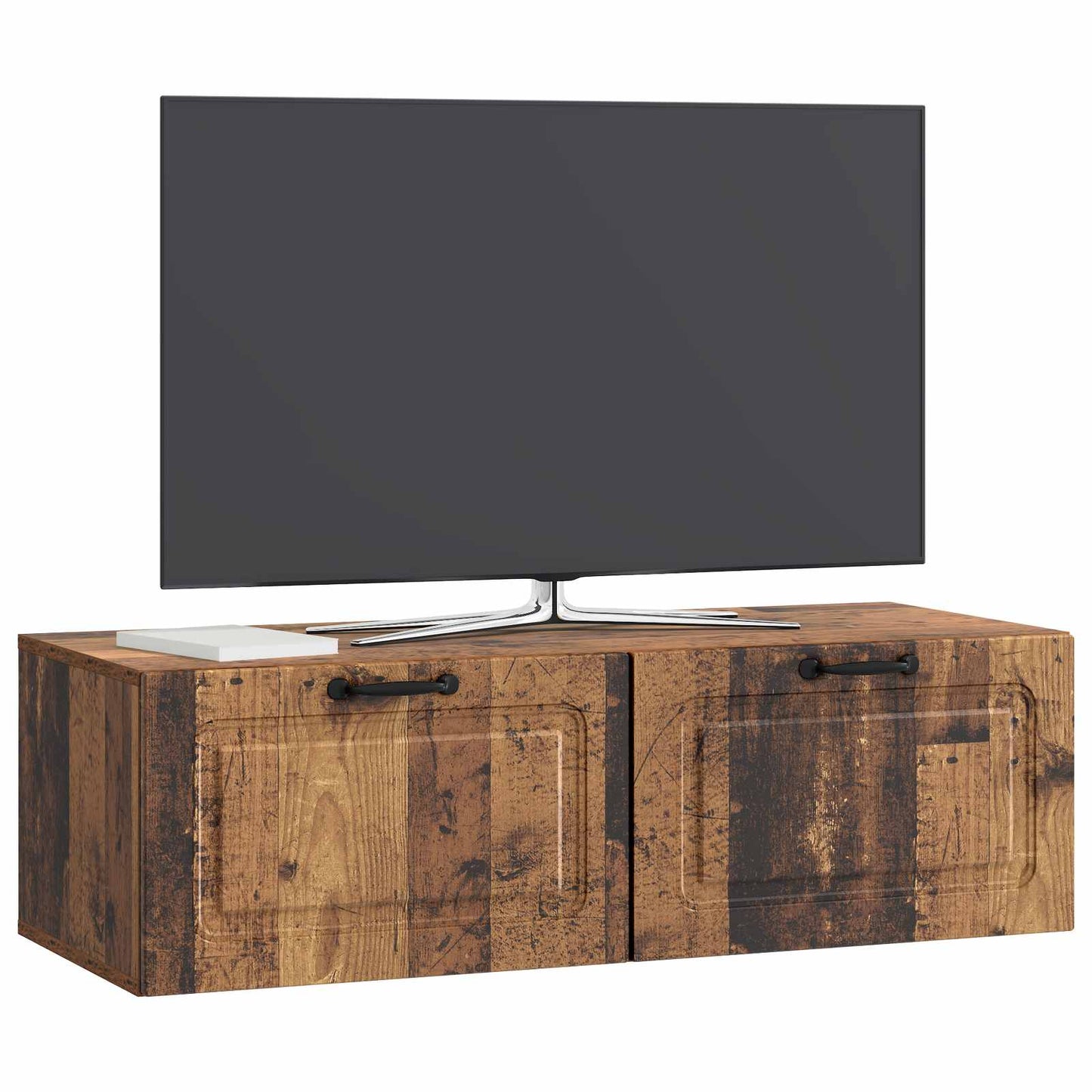 vidaXL Wall-Mounted TV Cabinet Wall-mounted Old Wood 98 x 41 x 30 cm 3