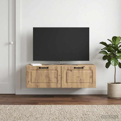 vidaXL Wall-Mounted TV Cabinet 98 x 41 x 30 cm Artisan Oak 1