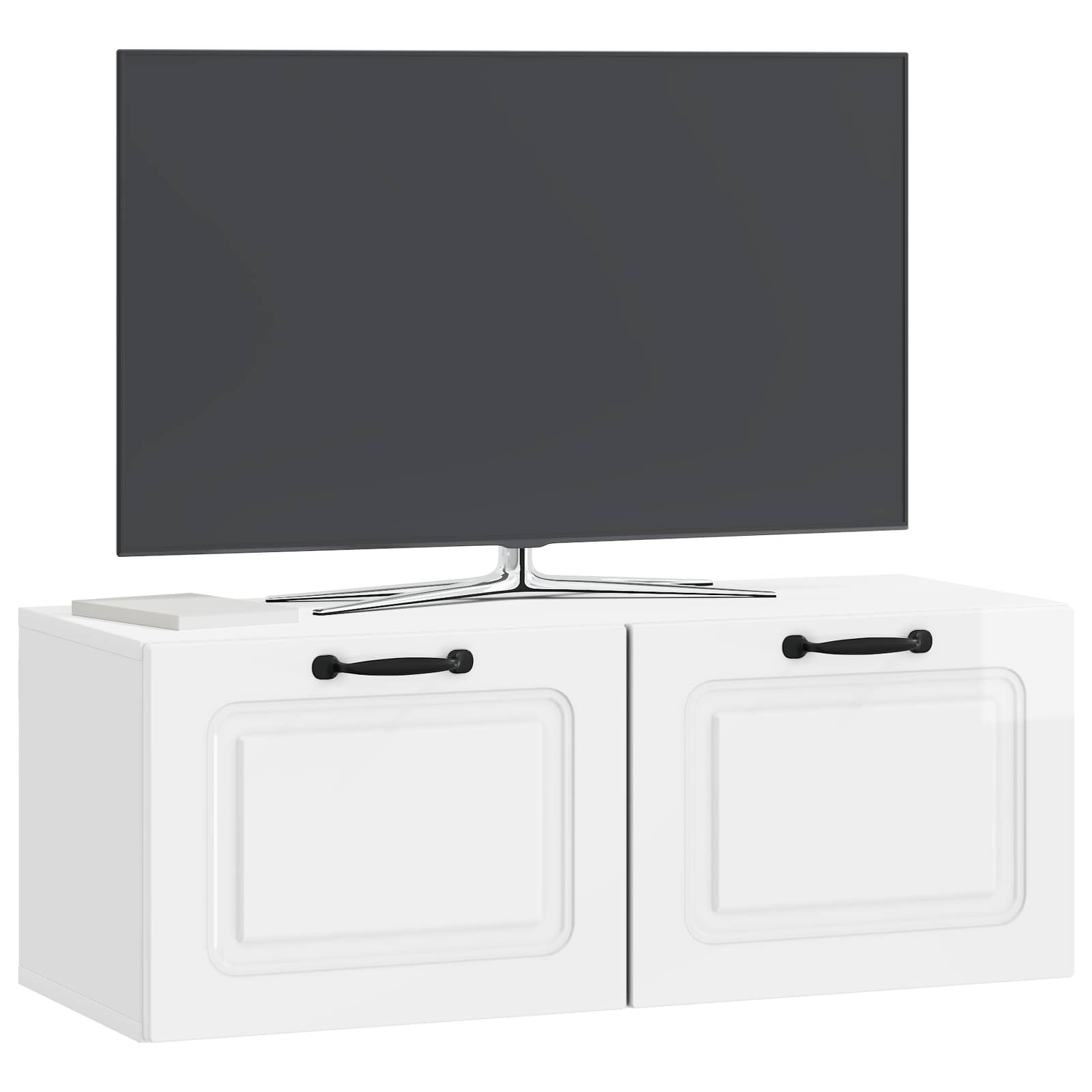 vidaXL Wall-Mounted TV Cabinet High Gloss White 78.5 x 31 x 30 cm 3