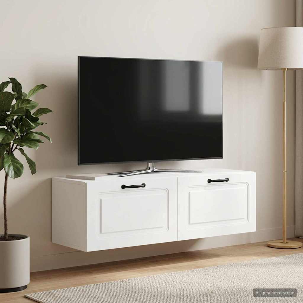 vidaXL Wall-Mounted TV Cabinet White 98 x 31 x 30 cm Engineered Wood 1