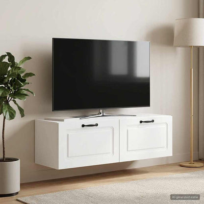 vidaXL Wall-Mounted TV Cabinet White 98 x 31 x 30 cm Engineered Wood 1