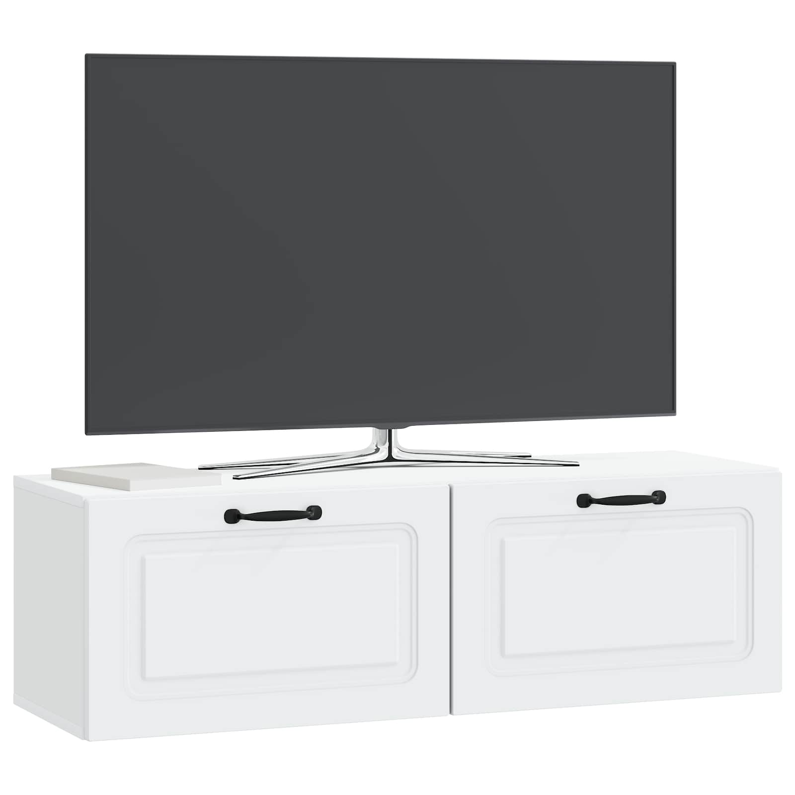 vidaXL Wall-Mounted TV Cabinet White 98 x 31 x 30 cm Engineered Wood 3