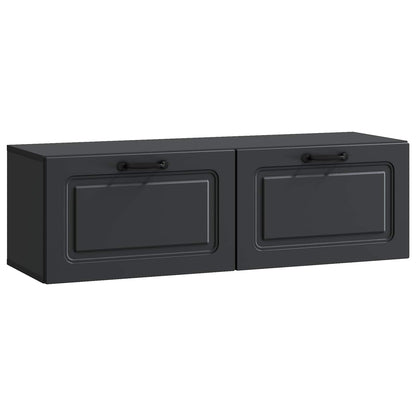 vidaXL Wall-Mounted TV Cabinet Black 98 x 31 x 30 cm Engineered Wood 2