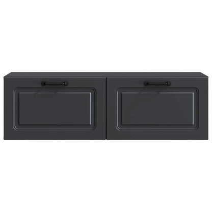 vidaXL Wall-Mounted TV Cabinet Black 98 x 31 x 30 cm Engineered Wood 6