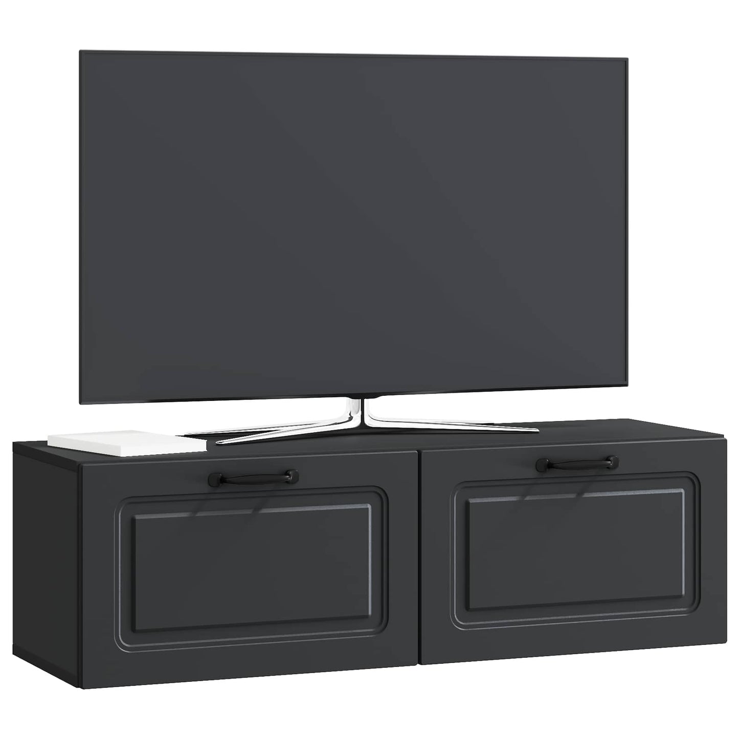 vidaXL Wall-Mounted TV Cabinet Black 98 x 31 x 30 cm Engineered Wood 3