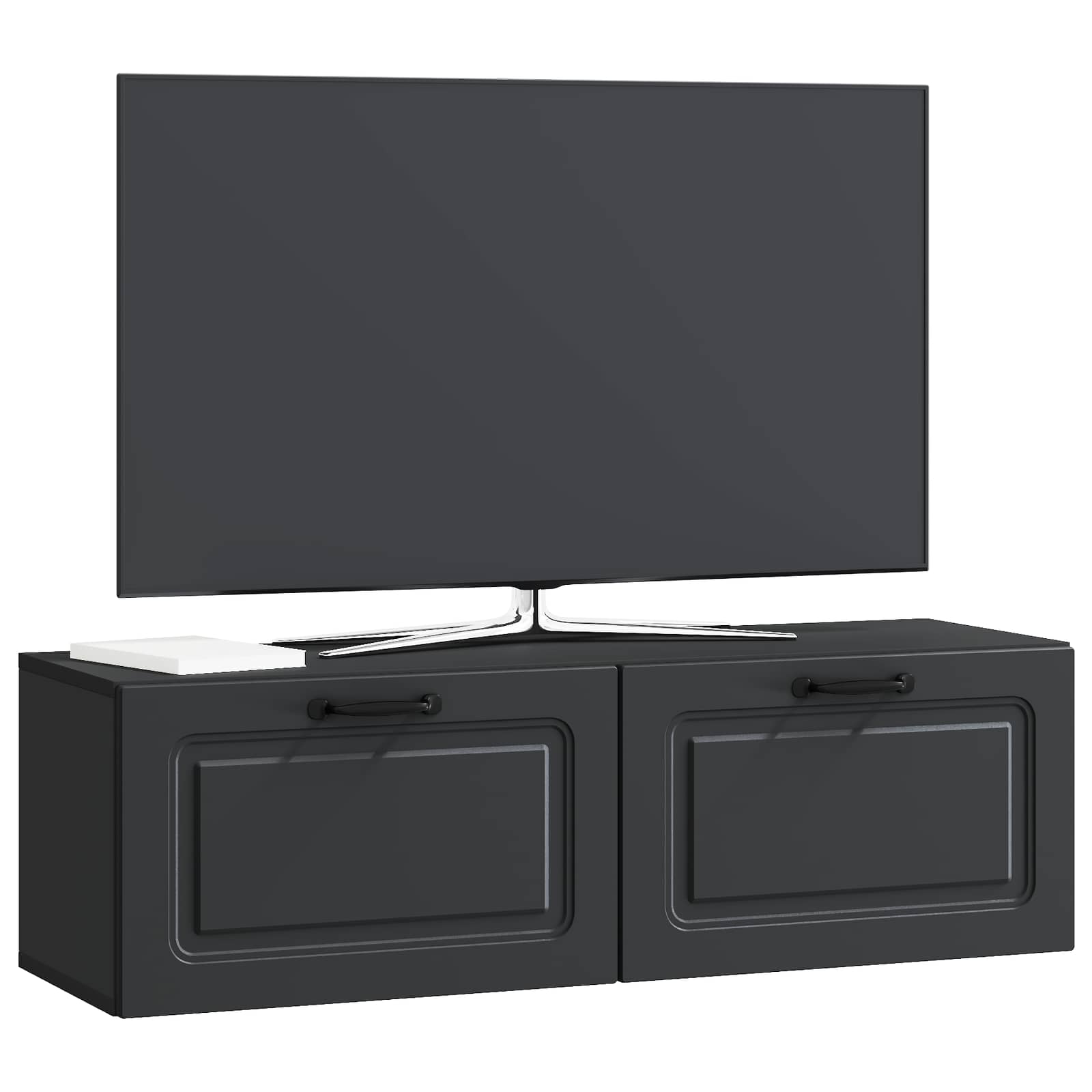vidaXL Wall-Mounted TV Cabinet Black 98 x 31 x 30 cm Engineered Wood 3