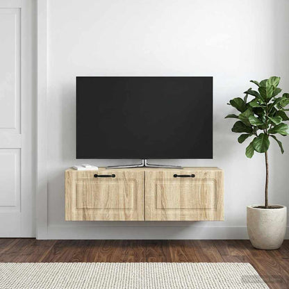 vidaXL Wall-Mounted TV Cabinet Wall-mounted Sonoma Oak 98 x 31 x 30 cm 1