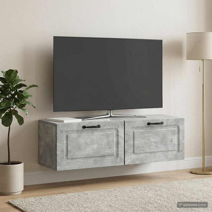 vidaXL Wall-Mounted TV Cabinet Concrete Grey 98 x 31 x 30 cm 4
