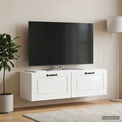 vidaXL Wall-Mounted TV Cabinet High Gloss White 98 x 31 x 30 cm 1