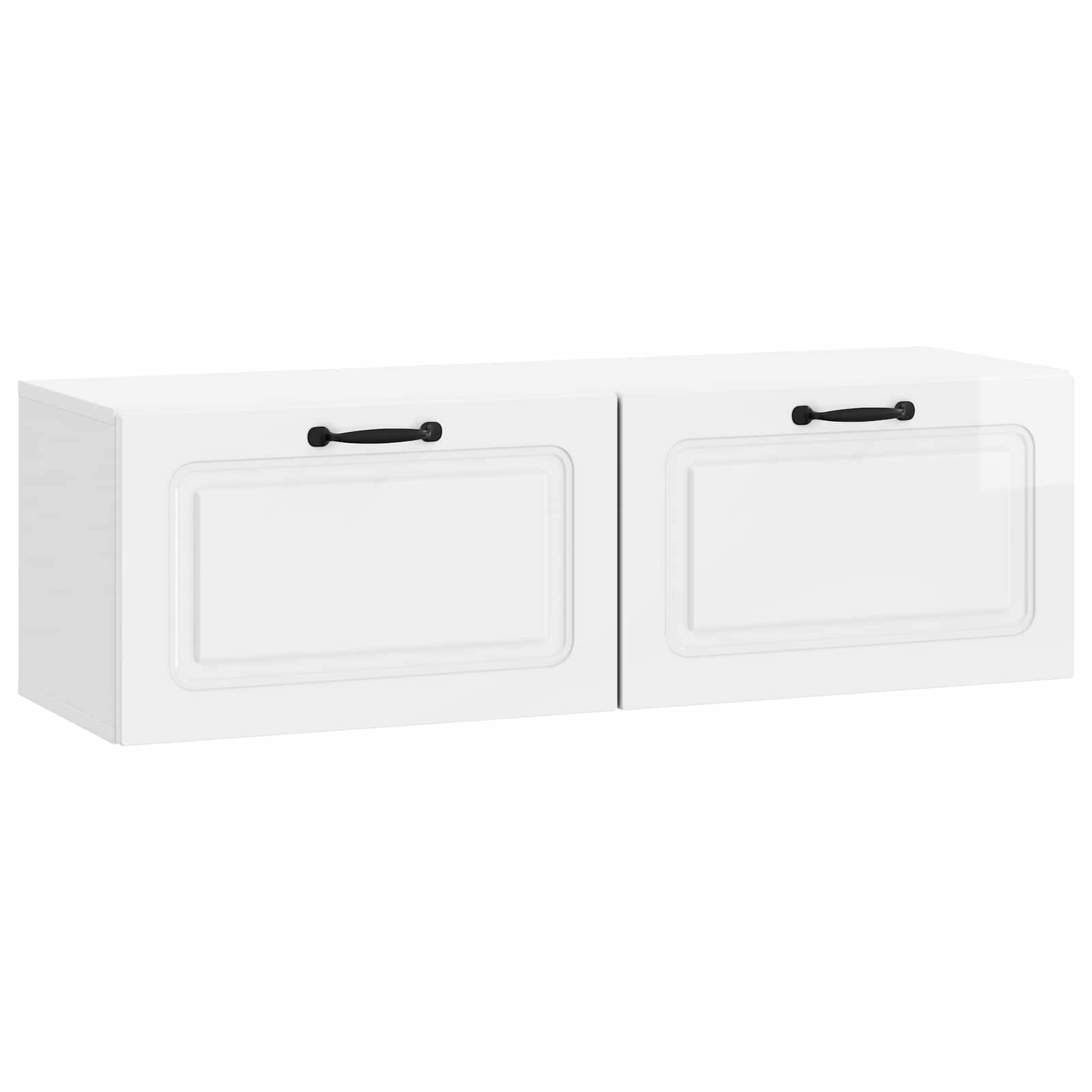 vidaXL Wall-Mounted TV Cabinet High Gloss White 98 x 31 x 30 cm 2