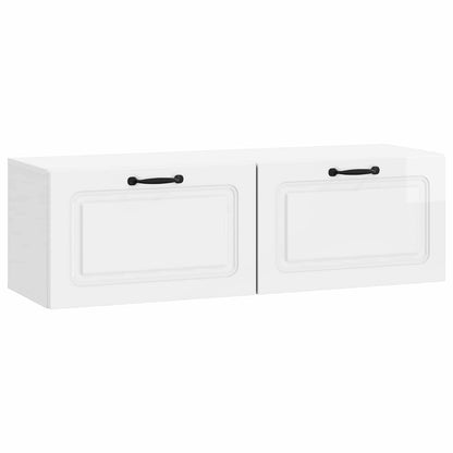 vidaXL Wall-Mounted TV Cabinet High Gloss White 98 x 31 x 30 cm 2