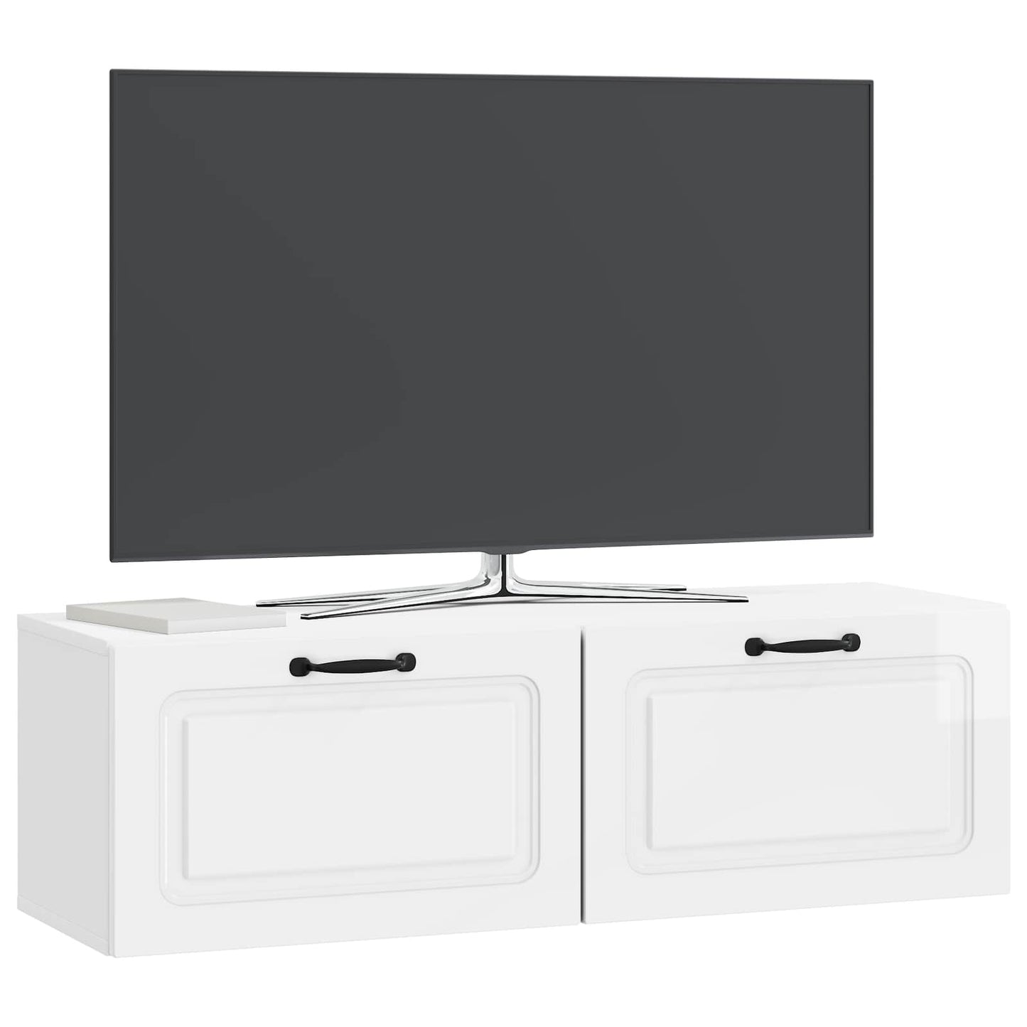 vidaXL Wall-Mounted TV Cabinet High Gloss White 98 x 31 x 30 cm 3