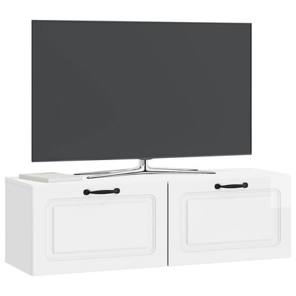 vidaXL Wall-Mounted TV Cabinet High Gloss White 98 x 31 x 30 cm 3