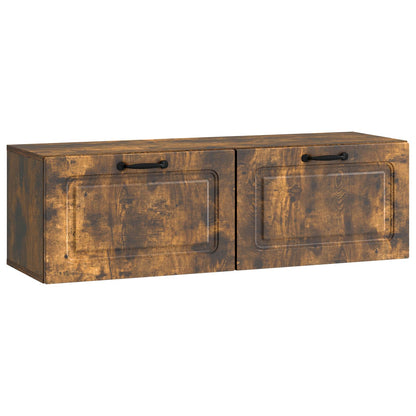 vidaXL Wall-Mounted TV Cabinet Wall-mounted Smoked Oak 98 x 31 x 30 cm 2