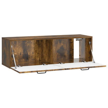 vidaXL Wall-Mounted TV Cabinet Wall-mounted Smoked Oak 98 x 31 x 30 cm 5