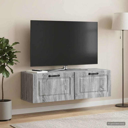 vidaXL Wall-Mounted TV Cabinet Grey Sonoma 98 x 31 x 30 cm 1
