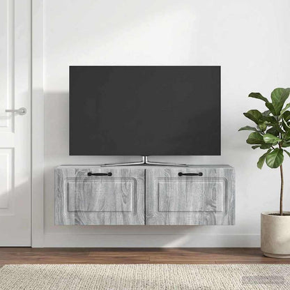 vidaXL Wall-Mounted TV Cabinet Grey Sonoma 98 x 31 x 30 cm 4