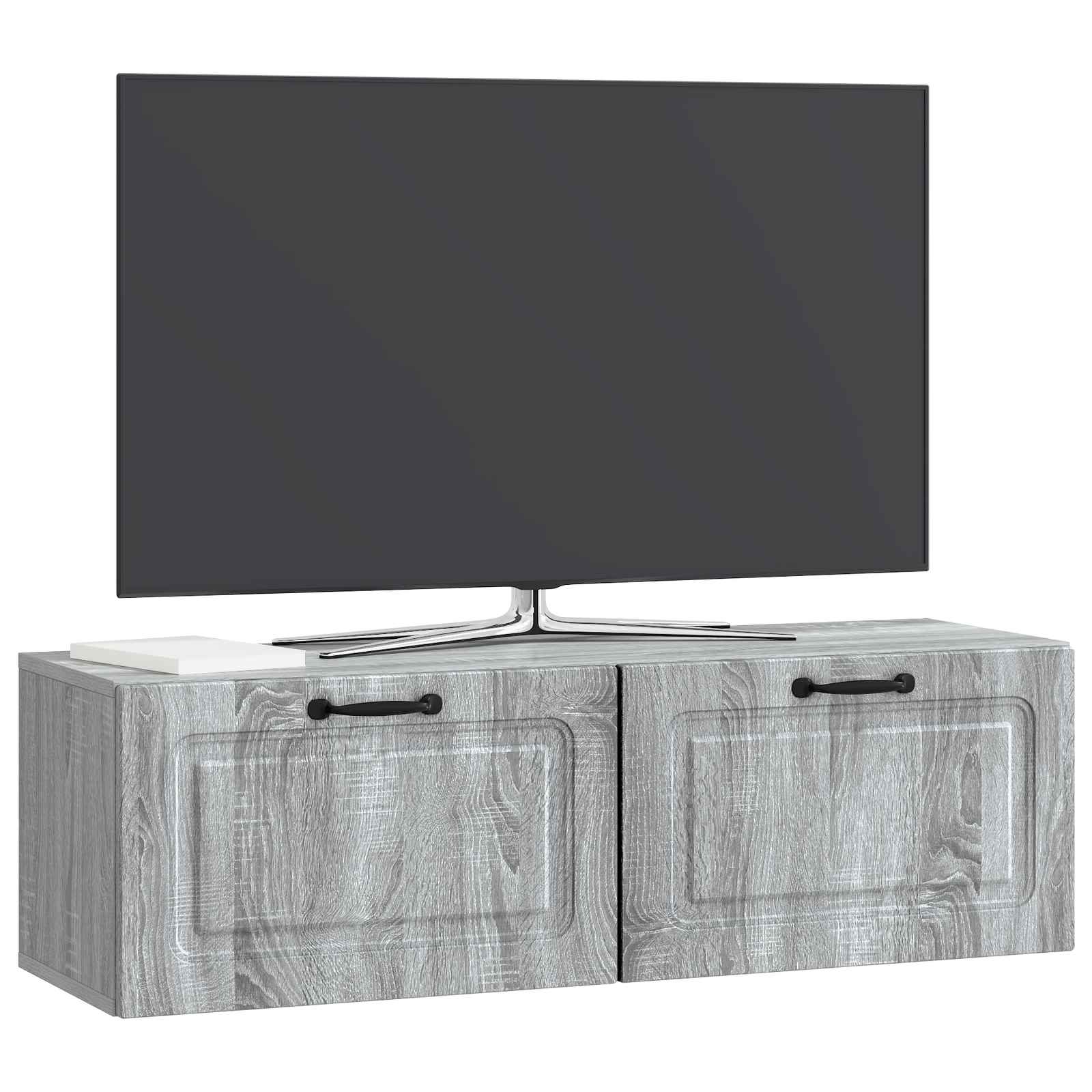 vidaXL Wall-Mounted TV Cabinet Grey Sonoma 98 x 31 x 30 cm 3