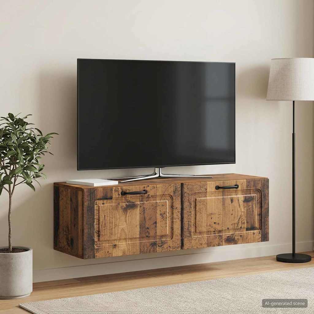 vidaXL Wall-Mounted TV Cabinet Wall-mounted Old Wood 98 x 31 x 30 cm 1