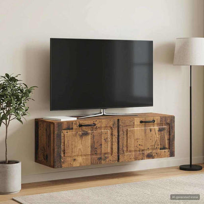 vidaXL Wall-Mounted TV Cabinet Wall-mounted Old Wood 98 x 31 x 30 cm 1