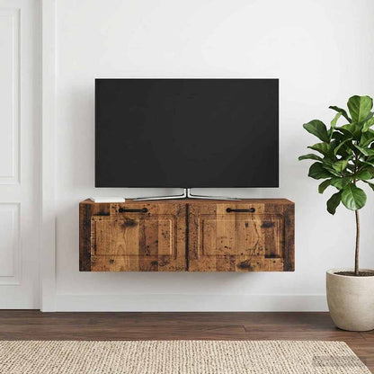 vidaXL Wall-Mounted TV Cabinet Wall-mounted Old Wood 98 x 31 x 30 cm 4
