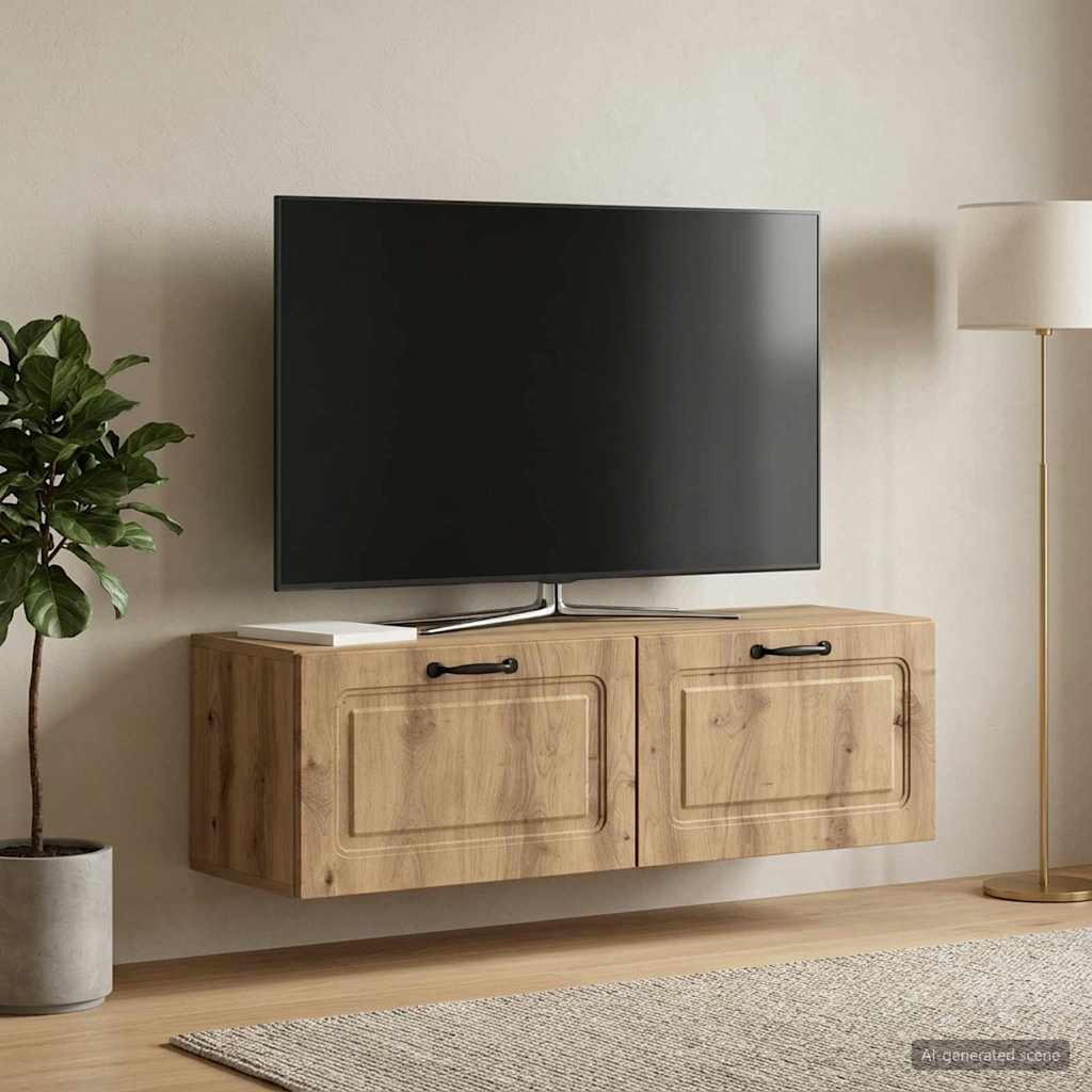 vidaXL Wall-Mounted TV Cabinet 98 x 31 x 30 cm Artisan Oak 1