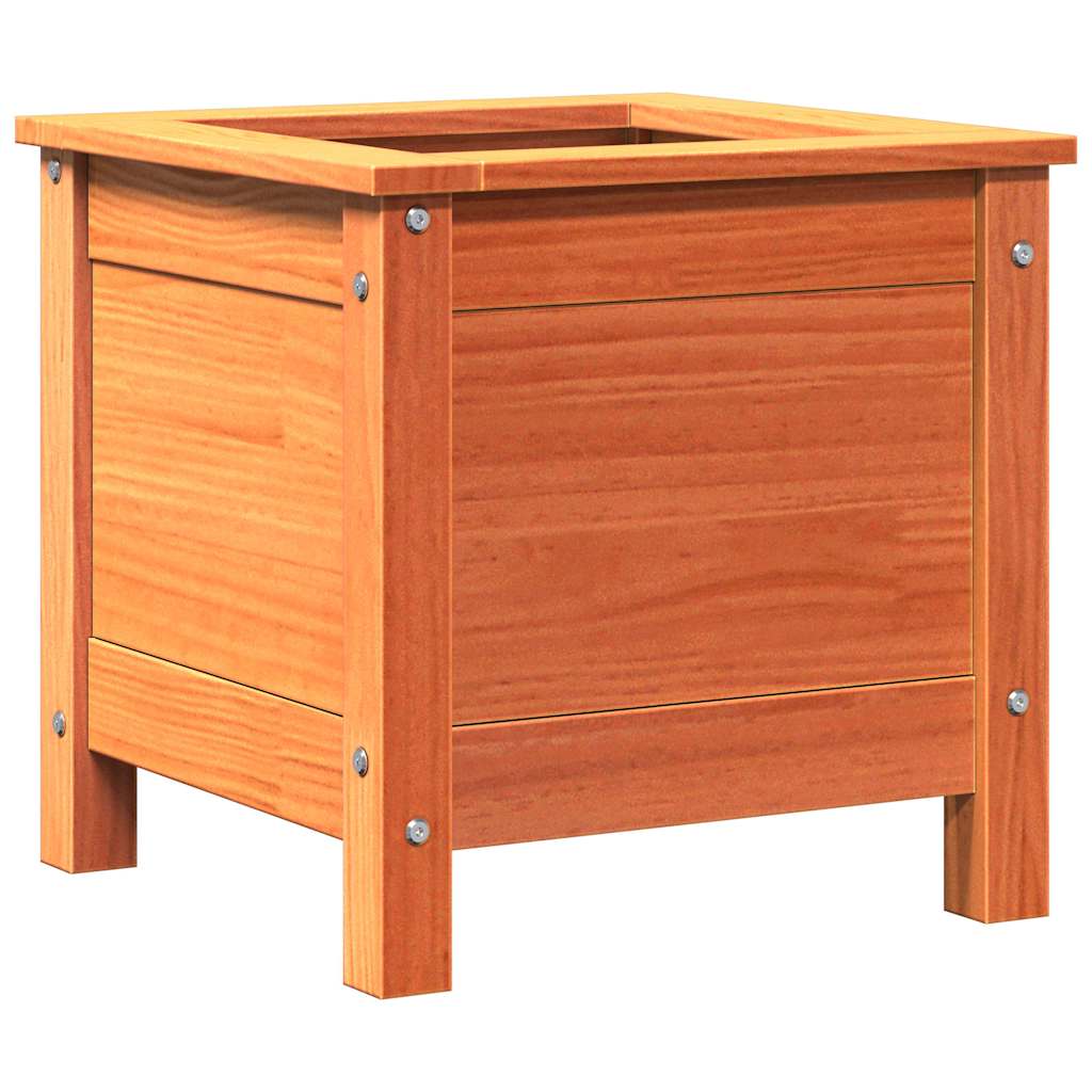 vidaXL Garden Planter Wax Brown 40 x 40 x 39 cm Solid Pine Wood 2