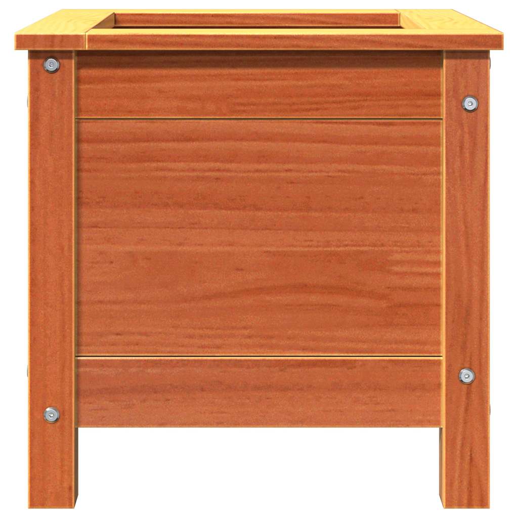 vidaXL Garden Planter Wax Brown 40 x 40 x 39 cm Solid Pine Wood 4
